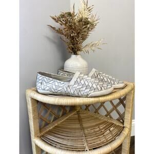 FRYE Melanie Canvas Loafer Geometric Slip On  Womens 8M